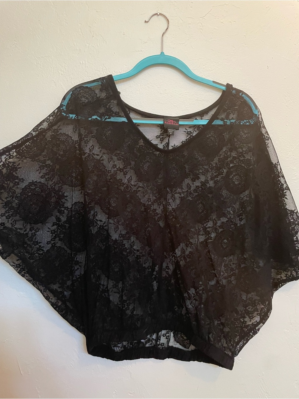 2B Bebe Y2K Vintage black lace poncho. Size M